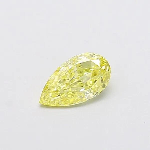 0.73ct PEAR Fancy Intense Yellow VS1 Coloured Lab diamond