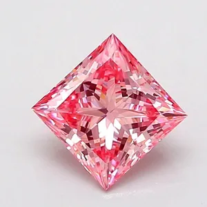 1ct PRINCESS Fancy Vivid Pink VVS2 Coloured Lab diamond