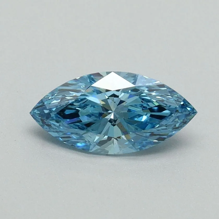 0.59ct MARQUISE Fancy Vivid Blue VS2 Coloured Lab diamond