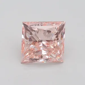 5.01ct PRINCESS Fancy Intense Pink VVS2 Coloured Lab diamond