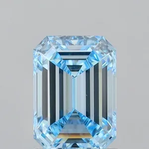 1.57ct EMERALD Fancy Vivid Blue VS1 Coloured Lab diamond