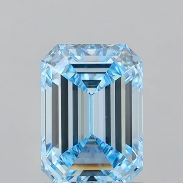 1.57ct EMERALD Fancy Vivid Blue VS1 Coloured Lab diamond