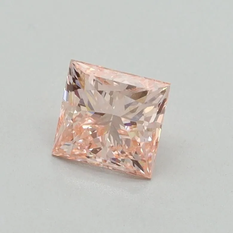 0.64ct PRINCESS Fancy Intense Pink VVS2 Coloured Lab diamond