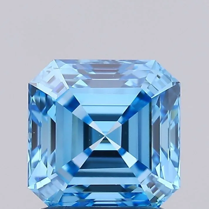 1.50ct EMERALD Fancy Vivid Blue VS1 Coloured Lab diamond