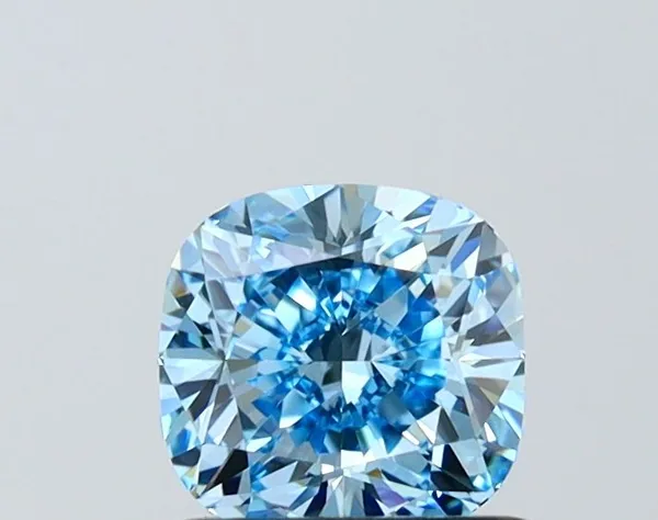 1ct CUSHION Fancy Vivid Blue VVS1 Coloured Lab diamond