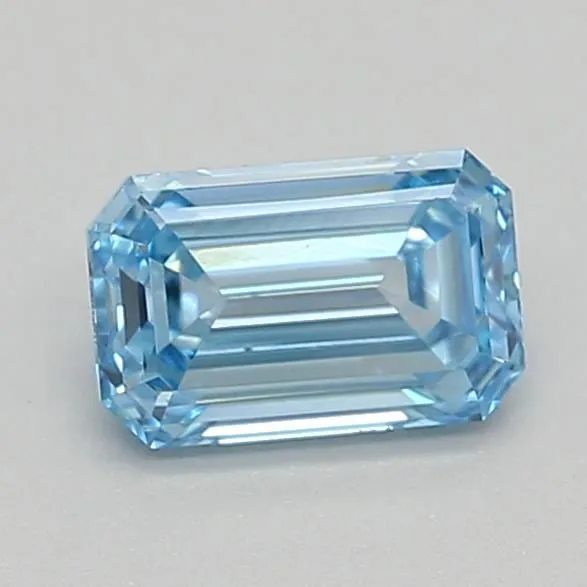 0.31ct EMERALD Fancy Intense Blue VVS2 Coloured Lab diamond