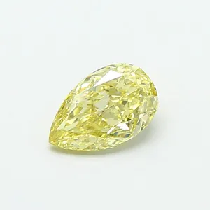 0.62ct PEAR Fancy Intense Yellow VS1 Coloured Lab diamond