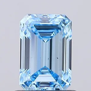 1ct EMERALD Fancy Vivid Blue VS2 Coloured Lab diamond