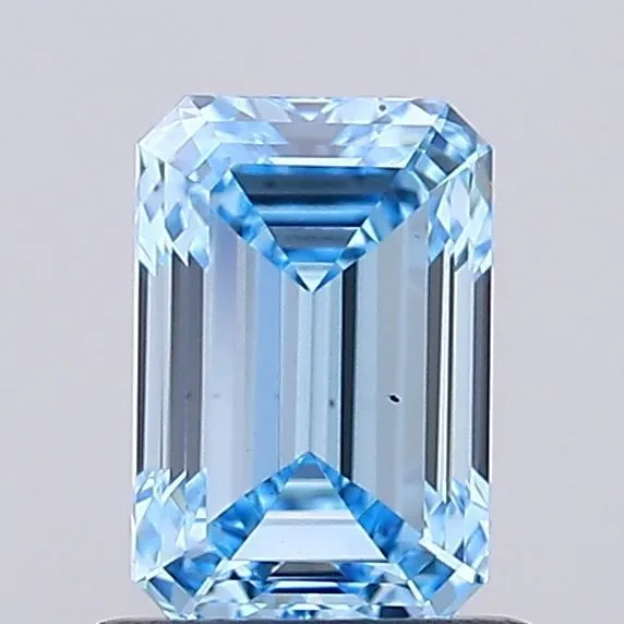 1ct EMERALD Fancy Vivid Blue VS2 Coloured Lab diamond