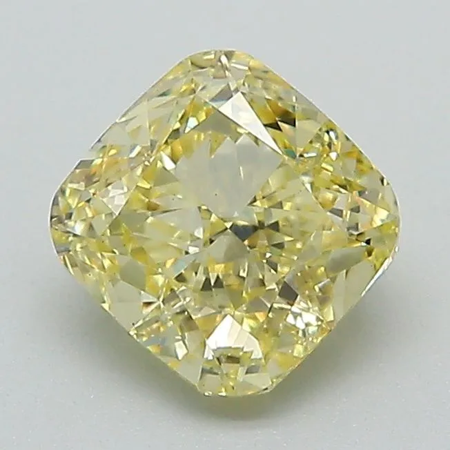 1.35ct CUSHION Fancy Intense Yellow VS1 Coloured Lab diamond
