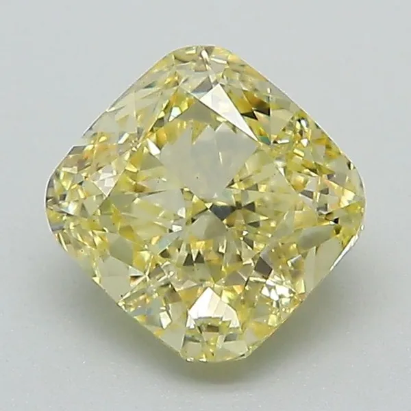 1.35ct CUSHION Fancy Intense Yellow VS1 Coloured Lab diamond