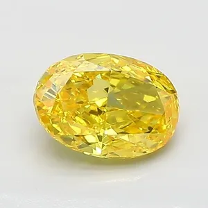 0.96ct OVAL Fancy Vivid Yellow VVS2 Coloured Lab diamond