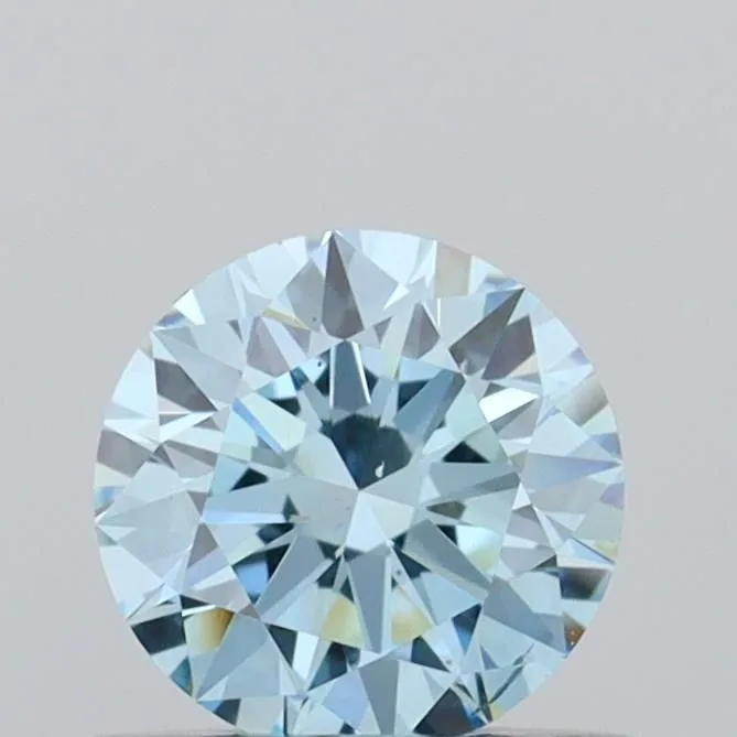 0.50ct ROUND Fancy Vivid Blue VS2 Coloured Lab diamond