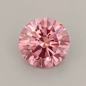 0.68ct ROUND Fancy Vivid Pink VS1 Coloured Lab diamond