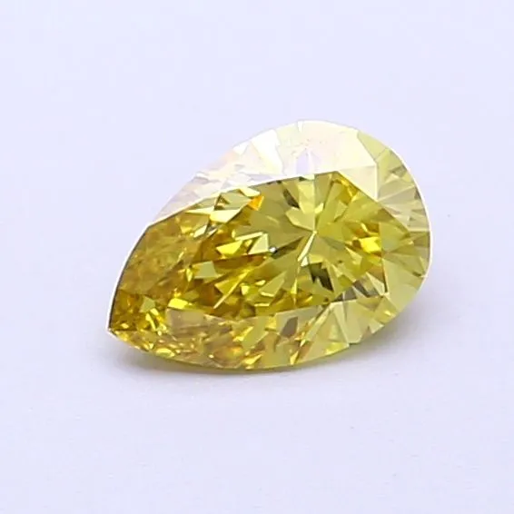 0.48ct PEAR Fancy Intense Yellow VS1 Coloured Lab diamond