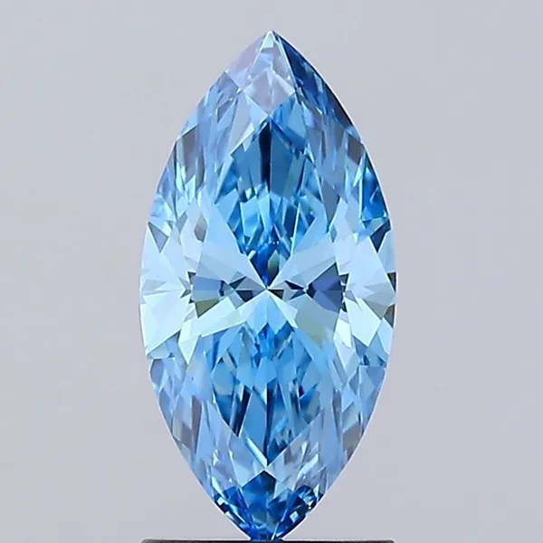 1.45ct MARQUISE Fancy Vivid Blue VVS2 Coloured Lab diamond