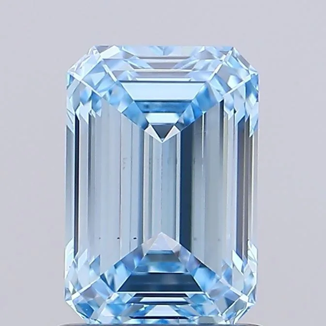 1.06ct EMERALD Fancy Vivid Blue VS1 Coloured Lab diamond
