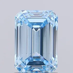 1.06ct EMERALD Fancy Vivid Blue VS1 Coloured Lab diamond