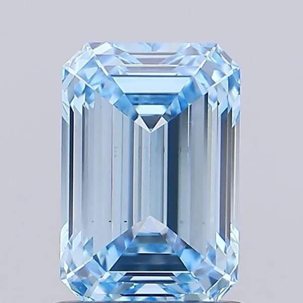1.06ct EMERALD Fancy Vivid Blue VS1 Coloured Lab diamond