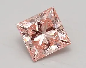 0.92ct PRINCESS Fancy Vivid Pink VVS2 Coloured Lab diamond