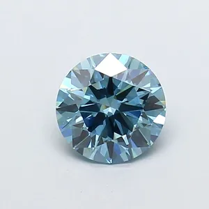 1.09ct ROUND Fancy Vivid Blue VS1 Coloured Lab diamond