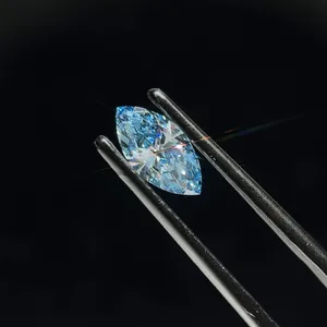 0.71ct MARQUISE Fancy Vivid Blue VS2 Coloured Lab diamond