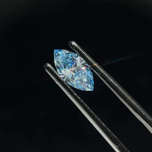 0.71ct MARQUISE Fancy Vivid Blue VS2 Coloured Lab diamond