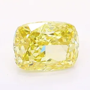 1.1ct CUSHION Fancy Intense Yellow VS1 Coloured Lab diamond