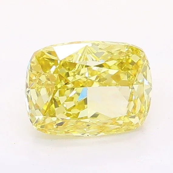 1.1ct CUSHION Fancy Intense Yellow VS1 Coloured Lab diamond
