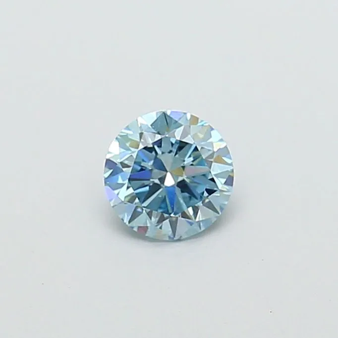 0.77ct ROUND Fancy Vivid Blue VS2 Coloured Lab diamond