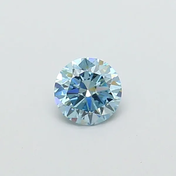 0.77ct ROUND Fancy Vivid Blue VS2 Coloured Lab diamond