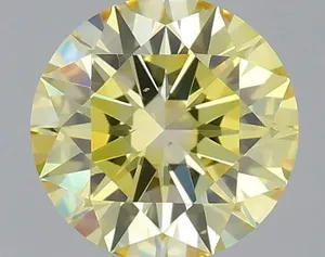 0.44ct ROUND Fancy Yellow VS2 Coloured Lab diamond