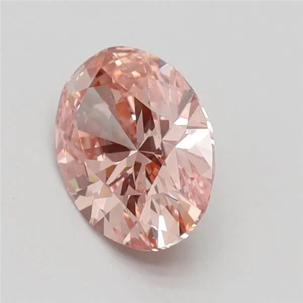 0.99ct OVAL Fancy Vivid Brownish Pink VS1 Coloured Lab diamond