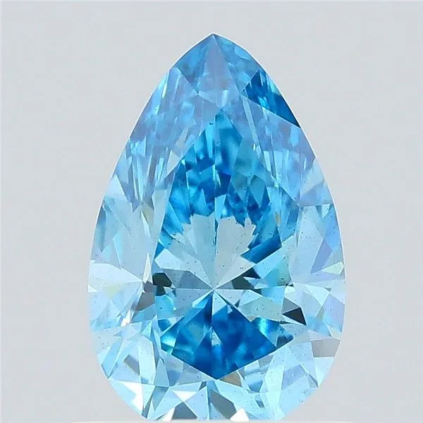 0.84ct PEAR Fancy Vivid Blue SI1 Coloured Lab diamond