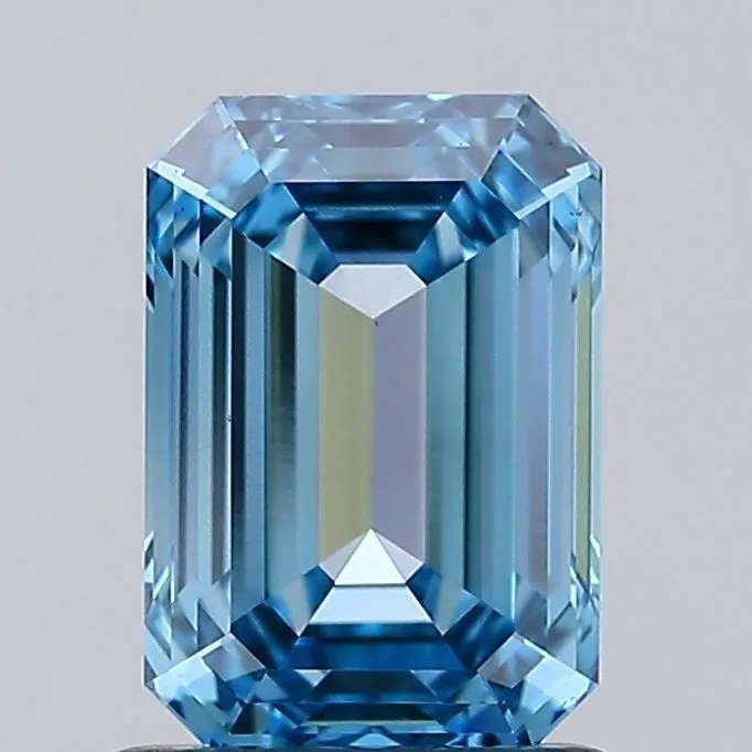 1.49ct EMERALD Fancy Vivid Blue VS1 Coloured Lab diamond