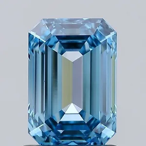 1.49ct EMERALD Fancy Vivid Blue VS1 Coloured Lab diamond