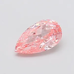 0.92ct PEAR Fancy Vivid Pink VS1 Coloured Lab diamond