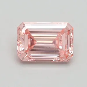 0.7ct EMERALD Fancy Vivid Pink VS2 Coloured Lab diamond