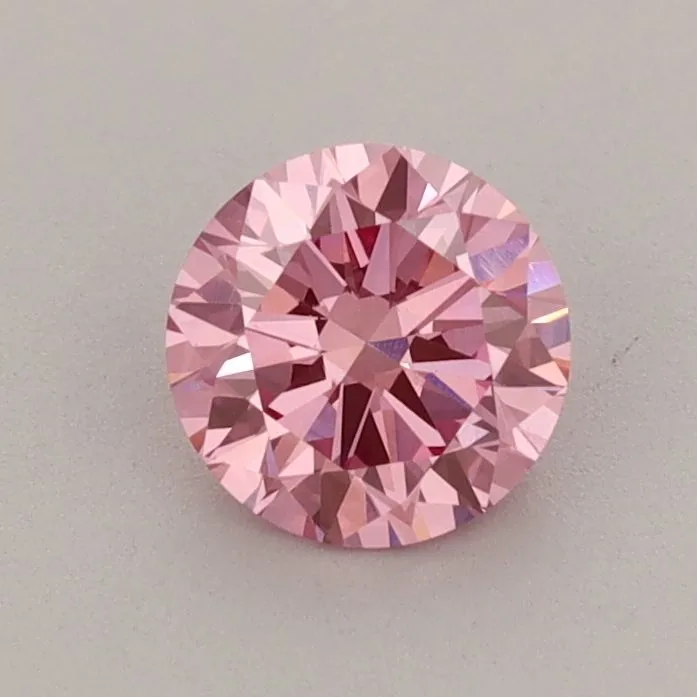 0.66ct ROUND Fancy Vivid Pink VS1 Coloured Lab diamond