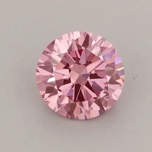 0.66ct ROUND Fancy Vivid Pink VS1 Coloured Lab diamond