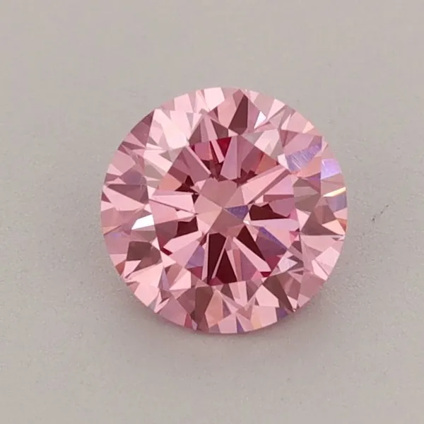 0.66ct ROUND Fancy Vivid Pink VS1 Coloured Lab diamond
