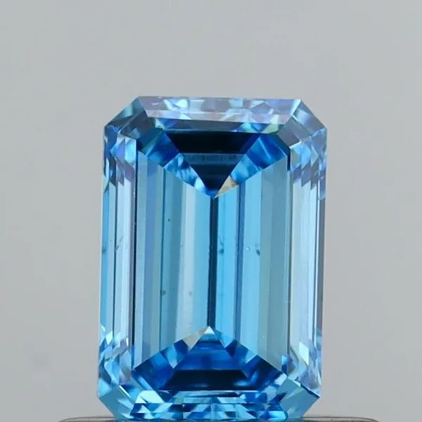 0.52ct EMERALD Fancy Vivid Blue VS2 Coloured Lab diamond