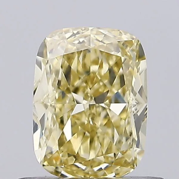 0.62ct CUSHION Fancy Intense Yellow VVS2 Coloured Lab diamond