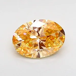 0.58ct OVAL Fancy Orange Yellow VS1 Coloured Lab diamond