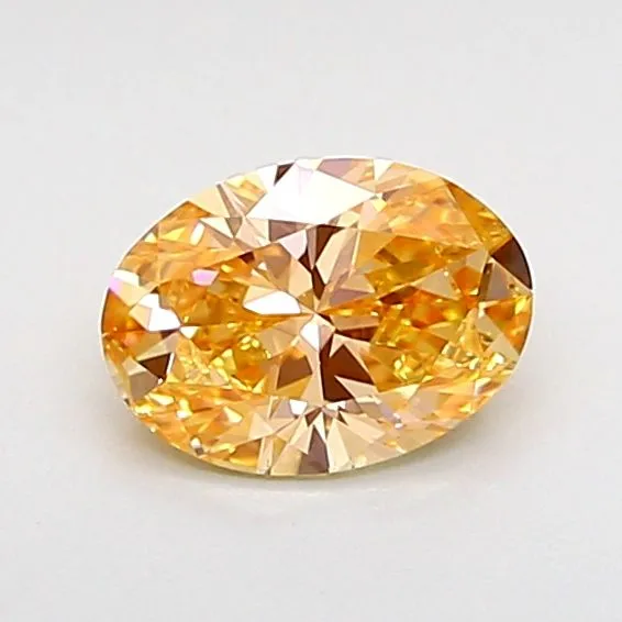 0.58ct OVAL Fancy Orange Yellow VS1 Coloured Lab diamond