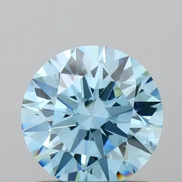0.98ct ROUND Fancy Vivid Blue VS1 Coloured Lab diamond