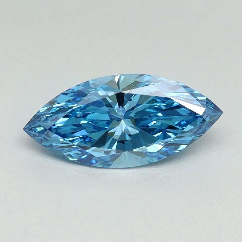 1.01ct MARQUISE Fancy Vivid Blue VVS2 Coloured Lab diamond