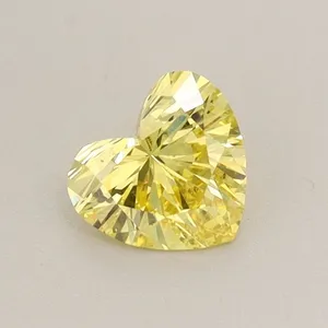 0.43ct ROUND Fancy Vivid Yellow VS1 Coloured Lab diamond