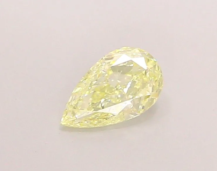 0.81ct PEAR Fancy Light Yellow VS2 Coloured Lab diamond