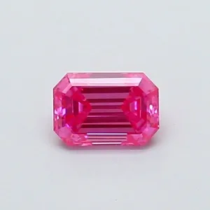 0.36ct EMERALD Fancy Vivid Pink VS1 Coloured Lab diamond